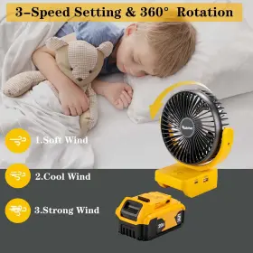 Dcb183 Rozlchar 715748887836 Portable Cordless Fan For Dewalt 18v 20v Battery Work Dcb182 Dcb2 #3