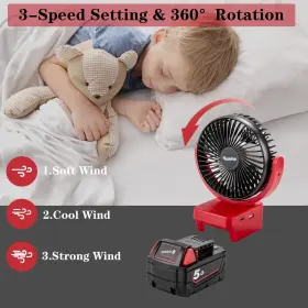 48-11-1860 Rozlchar 754525279426 Portable Cordless Fan For Milwaukee M18 18v Battery Work #3
