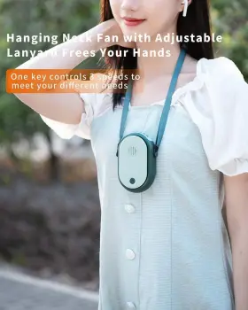 Ruinuokai 738633500375 Portable Hanging Neck Fan Wearable Personal Battery Operated Usb Recharge #2