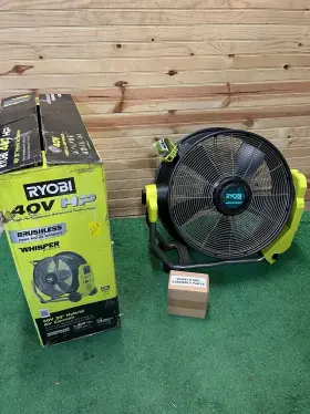 Ryobi 033287222247 40v Hp Brushless Cordless Hybrid Whisper 20 Inch Air Cannon Fan - Used