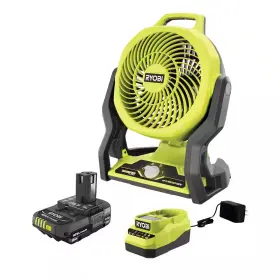 Ryobi 313056173124 One 18v Hybrid Whisper Series 7-1/2 Inch Fan Kit W 2ah Battery And Charger