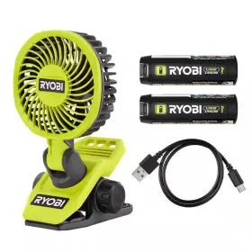 Ryobi 445000646675 Usb Lithium Clamp Fan Kit With 2.0 Ah Rechargeable Battery