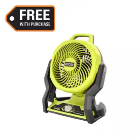 Ryobi 445016124143 One 18v Cordless Hybrid Whisper Series 7-1/2 Inch Fan Tool Only