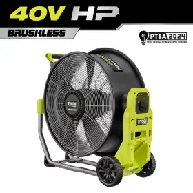 Ryobi 711182001951 40v Hp Brushless Cordless Hybrid Whisper Series 20 Inch Air Cannon Fan