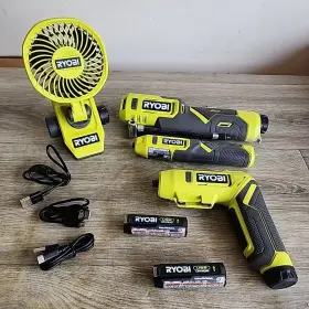 Fvif51 Ryobi Fvf51 Fvd50 Fvd01 Fan Drill Pump Usb 2 Batteries 3 Cords