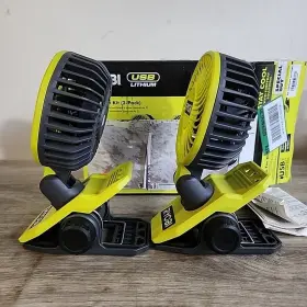 Fvf51k2sb Ryobi Usb Lithium Clamp Fans Kit 2.0 Ah Battery And Cable #b23 #2