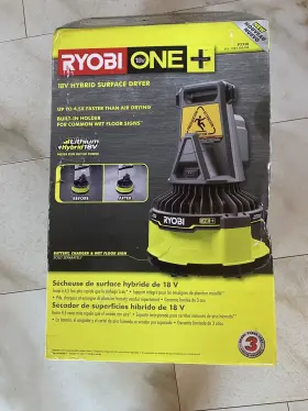 P3330 Ryobi New Open Box - 18v One Hybrid Floor/surface Dryer Fan