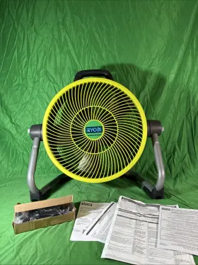 Pcl813k1 Ryobi One 18v 14 Inch Hybrid Air Cannon Worksite Fan. Tool Only With Adapter