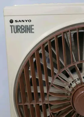 Ef-360 Sanyo Ef-361 Vintage 3 Speed Turbine Fan Ef-360. Works Great Rotating Grill #2