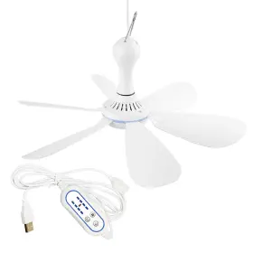 Sco-fs4-fba Scooyeees Portable Ceiling Fan Usb Powered Canopy With Speed Timer Switch Quiet Sm