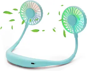 Es-fan-15h-137 Scurry Upgraded Version Portable Neck Fan Color Changing Led With Blue
