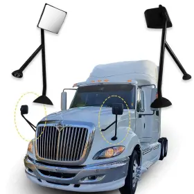 Seassauto 609344988090 Black Hood Mirror Replacement For International Prostar 2008-2007 Semi Trucks