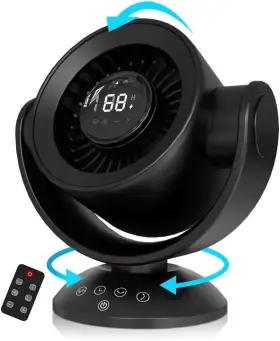 Sechkiss 705353217722 Desk Fans For Bedroom 9-inch Air Circulator Fan 90 Vertical 120 Auto Oscillatin