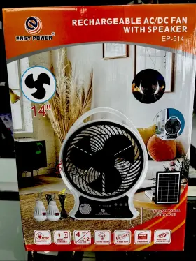 5688 Senderpick Ventilador Recargable Con Panel Solar Port Til . Ep -514