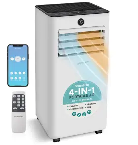 Slpacht85w Serenelife 8 000 Btu Portable Air Conditioner And Heater Small Ac With Dehum