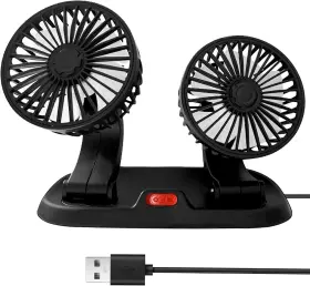 Gl-0001 Seventwofive Dual Head Car Fan - 2 Speed Powerful Cooling For Dashboard Suv Truck Rv Usb