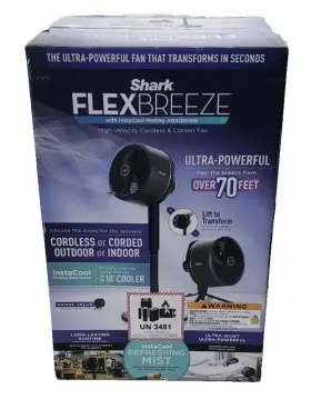 Shark 622356637244 Flexbreeze With Instaco Misting Attachment New Open Box