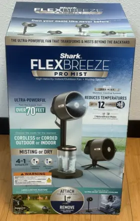 Shark 622356662239 Flexbreeze Pro Mist Indoor/outdoor Fan With Misting System - Brand New