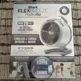 94505662 Shark Flexbreeze Hydrogo Ultra-powerful Portable Fan Mists Indoors And Outdoors
