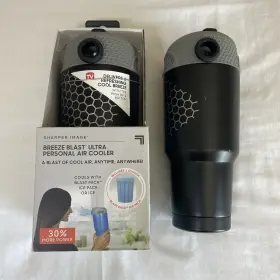 Sharper Image 740275055670 2 Breeze Blast Ultra Personal Air Cooler Battery Black Usb New