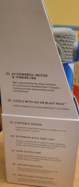Bzb07112 Sharper Image Breeze Blast Ultra Personal Air Cooler- Battery/usb Cable New #3