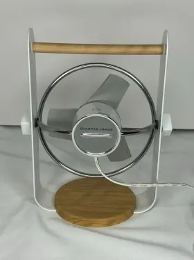 Sbv1-si Sharper Image White Soft Blade 2-speed Small Desk Usb Powered Quiet Fan
