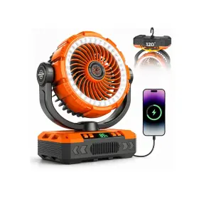 69fb5e8bdd929b3e29dc1801 Shenzhen Fengchuangda International Trade Co. Ltd. Rechargeable Camping Fan With Oscillating Max 60hrs Portable Battery Powered