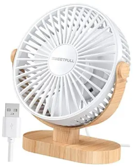 Mwb-002 Shenzhen Little Black Technology Electronics Co. Ltd. Small Usb Desk Fan 6.5 Inch 3 Speeds Portable Personal White Wood Grain