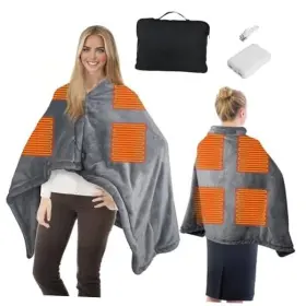 Pt68 Shenzhen Pinboyuan Technology Co. Ltd Cordless Wearable Heated Blanket With Power Bank Usb Battery Operated Black