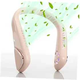 Shenzhen Shiwu Technology Co. Ltd. 753775360014 Bladeless Neck Fan - 6000mah Portable With 3 Wind Speed Usb Pink