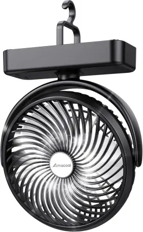 Shenzhenshi Luansheng Dianzikeji Youxiangongsi 313115671653 10000mah Battery Operated Camping Fan With Led Light-7 Inch Usb Hanging