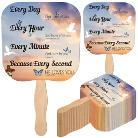 Xul-sherr-1070 Sherr 25 Pcs Christian Church Fans Bulk The Lords Prayer Parlor Handheld Bib