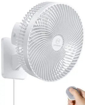 Shinebella 756166351851 10 Inch Wall Mount Oscillating Fan With Remote And Timer Small Bedroom Rv Fa