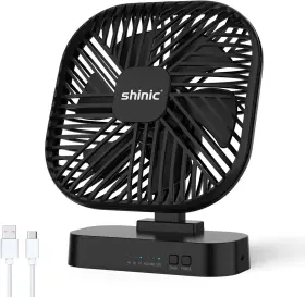 Shinic 705353330957 5 Inch Desk Fan - Aa Battery Operated Ultra-quiet 6-blade Table