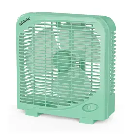 Shinic 750225686854 10 Inch Tabletop Box Fan For Bedroom 2 Speeds Quiet Table With Strong Airfl