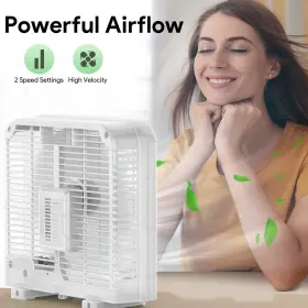 Shinic 750225686861 10 Inch Tabletop Box Fan For Bedroom 2 Speeds Quiet Table With Strong Airfl #3