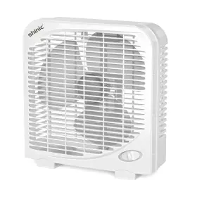 Shinic 750225686861 10 Inch Tabletop Box Fan For Bedroom 2 Speeds Quiet Table With Strong Airfl