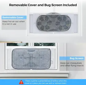 Bp2-9a-wh Shinic 9 Inch Twin Window Fan With Reversible Airflow Removable Cover And Bug Screen #2