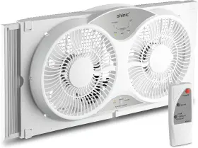 Bp2-9a-wh Shinic 9 Inch Twin Window Fan With Reversible Airflow Removable Cover And Bug Screen