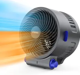 Fw406-15 Shinic Desk Fan And Heater Combo Portable Cooling Air Circulator Tip-over