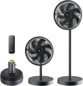 Sp30-14r Shinic 14 Inch Standing Fan For Bedroom Remote Portable Foldable Compact Storage
