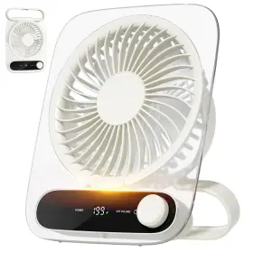 Shintrend 740030396666 Portable Desk Fan - Usb Rechargeable Small Personal Battery Operated Wit