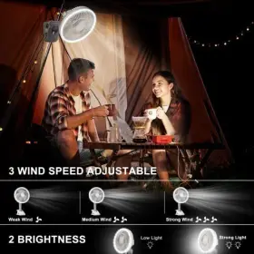 Lt-fs002 Shuo Feng Camping Fan With Led Light Rechargeable 4 Speed Modes Ten #3
