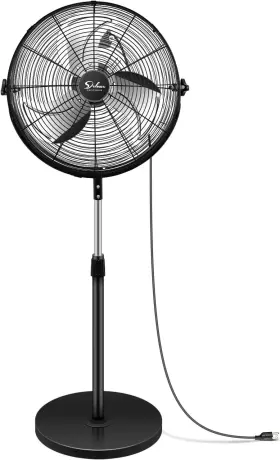 Simple Deluxe 810000179572 18 Inch Pedestal Standing Fan High Velocity Heavy Duty Metal Fo