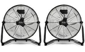 Simple Deluxe 840166215579 20 Inch 3-speed High Velocity Heavy Duty Metal Industrial Floor Fans 2 Pack