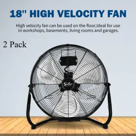 Simple Deluxe 840166215586 18 Inch Twin Pack Industrial Tilting High Velocity 3 Speed Metal Floor Fan Cooling