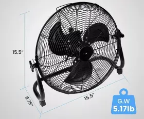 Hifanxfloor16y15000 Simple Deluxe 12 Inch Rechargeable High Velocity Cordless Floor Fan Battery Operated 360 Tilt
