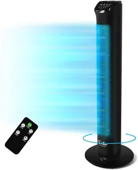 Hifanxtower32rc Simple Deluxe 32-inch Oscillating Tower Fan For Bedroom 32 Inch Black 32inch