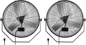 Hifanxwallmount24x2v2 Simple Deluxe 24 Inch Industrial Wall Mount Fan 3 Speed Black