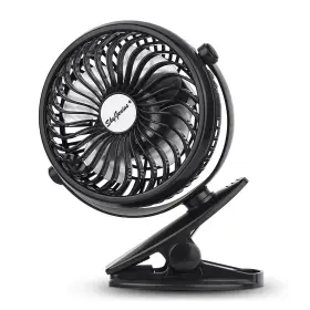 Skygenius 713543644463 Usb Operated Clip On Mini Desk Fan Black